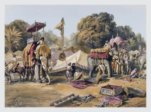 The Kings Camp (from India - Ancient And Modern Series) William Simpson c1860 - Vintage Orientalist Chromolithograph of India - Posters