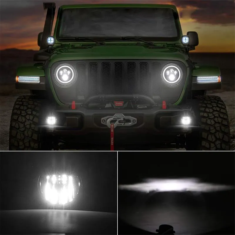 Upgraded LED Fog Light Compatible Assembly Kit for 2018-Later Jeep Wrangler JL And Jeep Gladiator JT