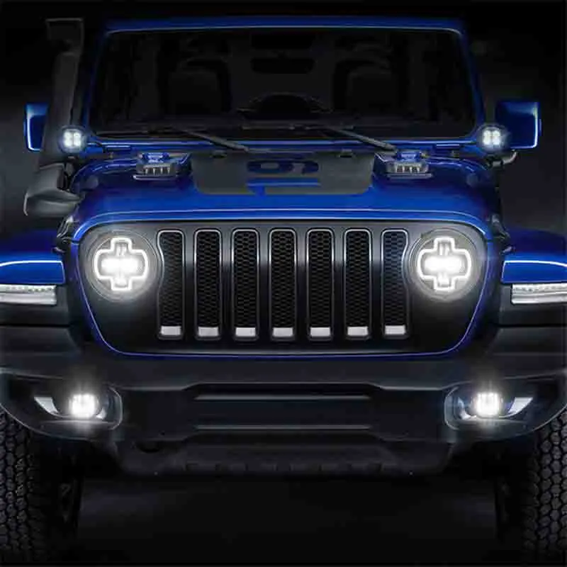 Upgraded LED Fog Light Compatible Assembly Kit for 2018-Later Jeep Wrangler JL And Jeep Gladiator JT