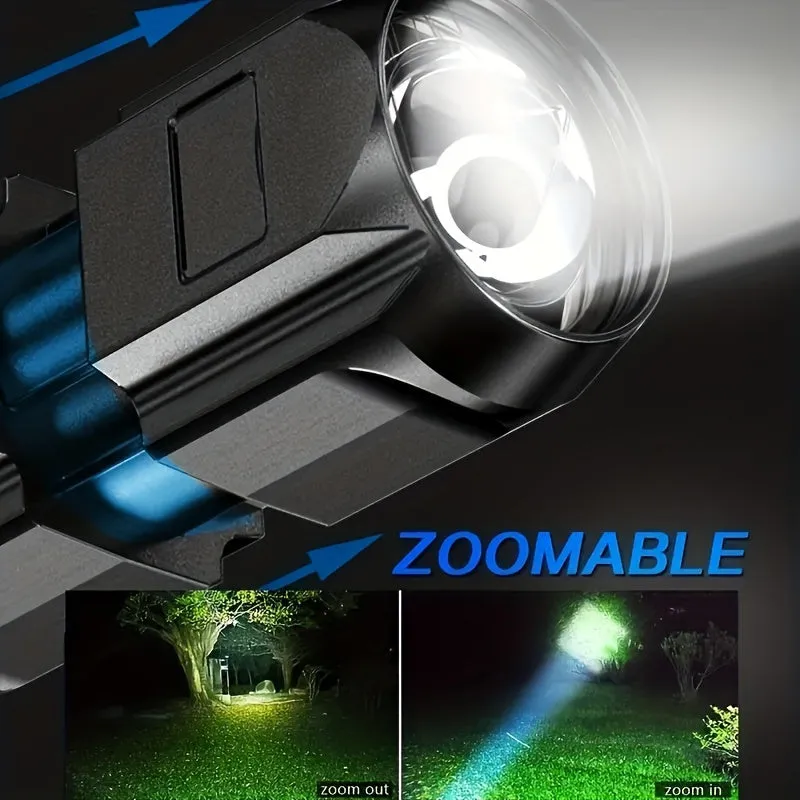 USB Rechargeable Waterproof Flashlight with Zoomable LED for Outdoor Activities