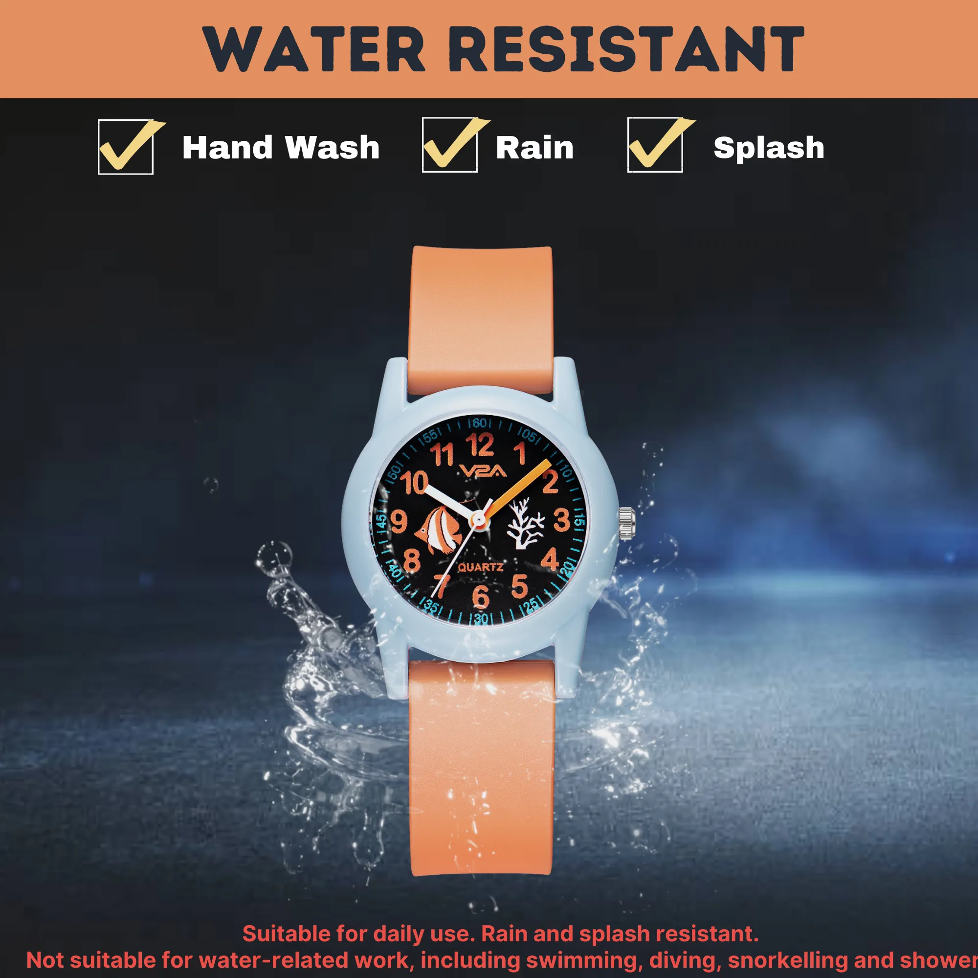 V2A Analog Printed Dial Cute Watch for Kids and Toddlers Unisex-Child Between 2 to 8 Years of Age 30 M Waterproof Watches for Kids