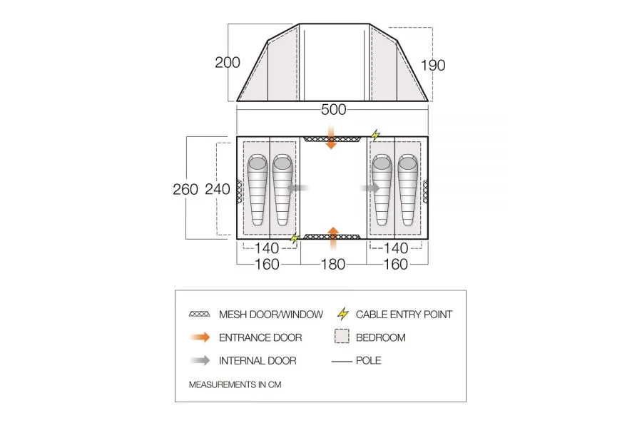 Vango Castlewood 400 Poled Tent Package 2023