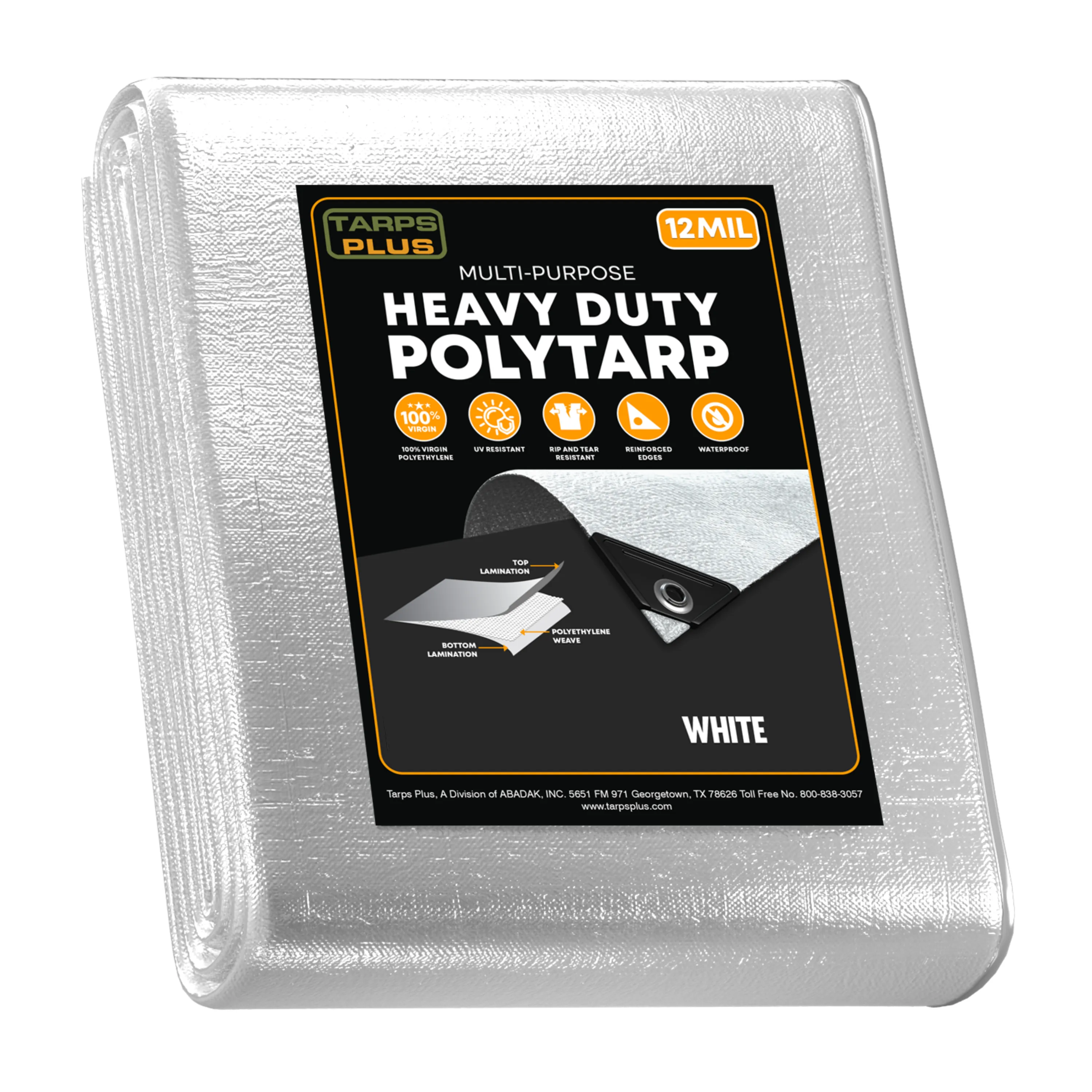 White Poly Tarp 6' x 20'