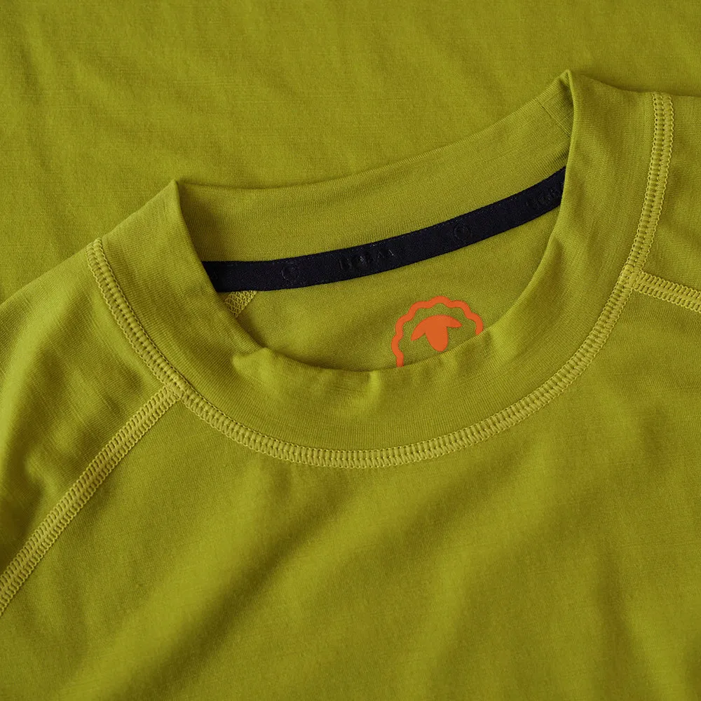 Womens 160 Merino Active Long Sleeve Crew (Lime)