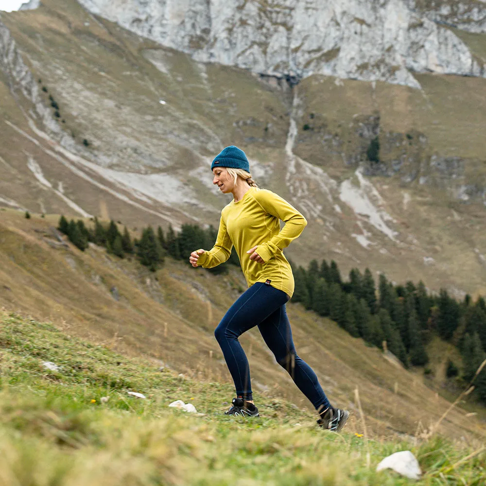 Womens 160 Merino Active Long Sleeve Crew (Lime)